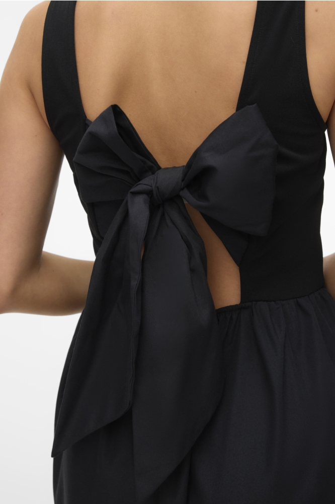VMVALLY SL LONG BOW DRESS JRS NOOS 10338847 Black